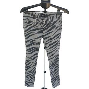 Hudson Women's Zebra Skinny Jeans Size 27 Grunge Goth Animal Print